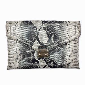 Womens J. CREW envelope clutch snake skin